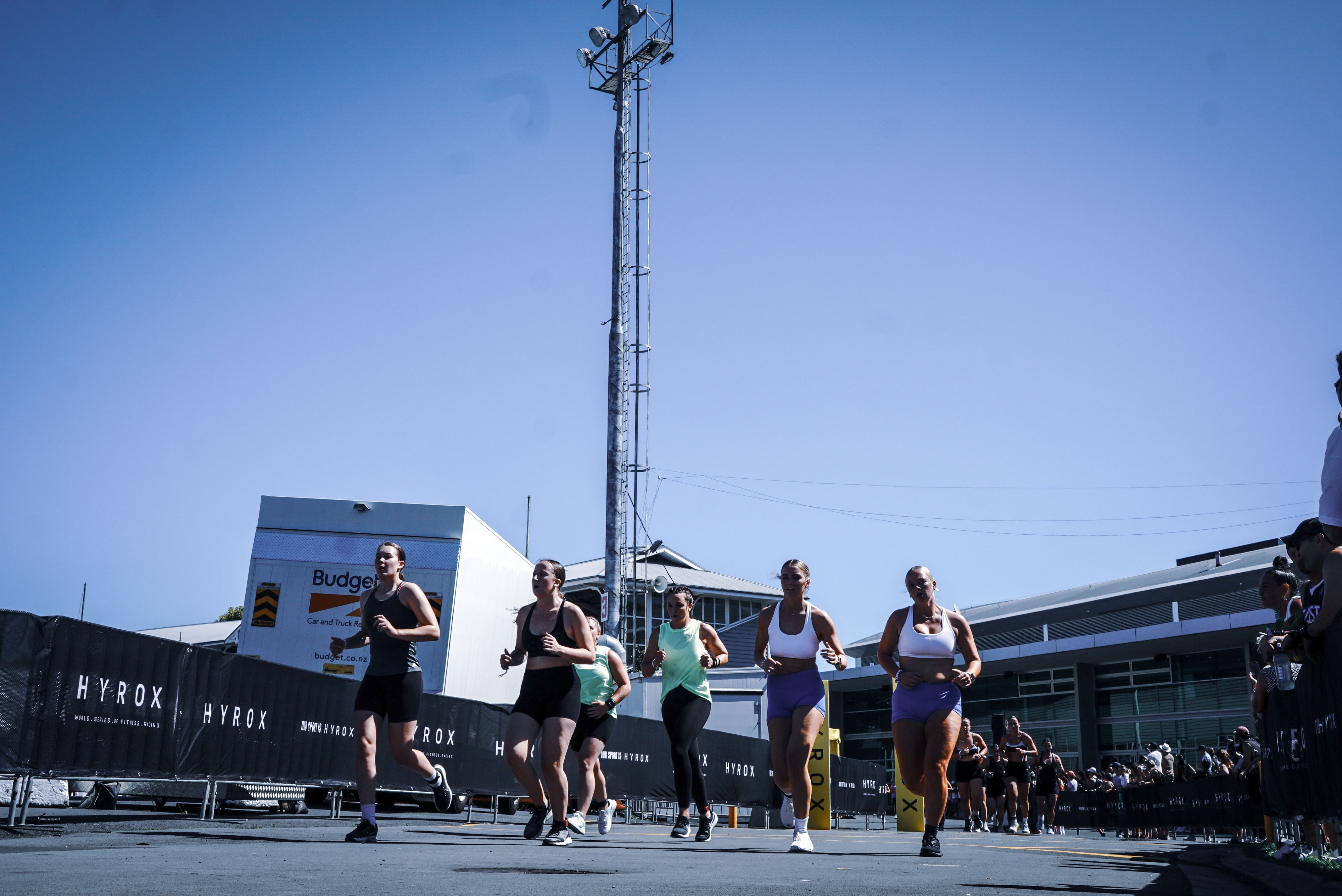 Runners stretching and preparing for a run