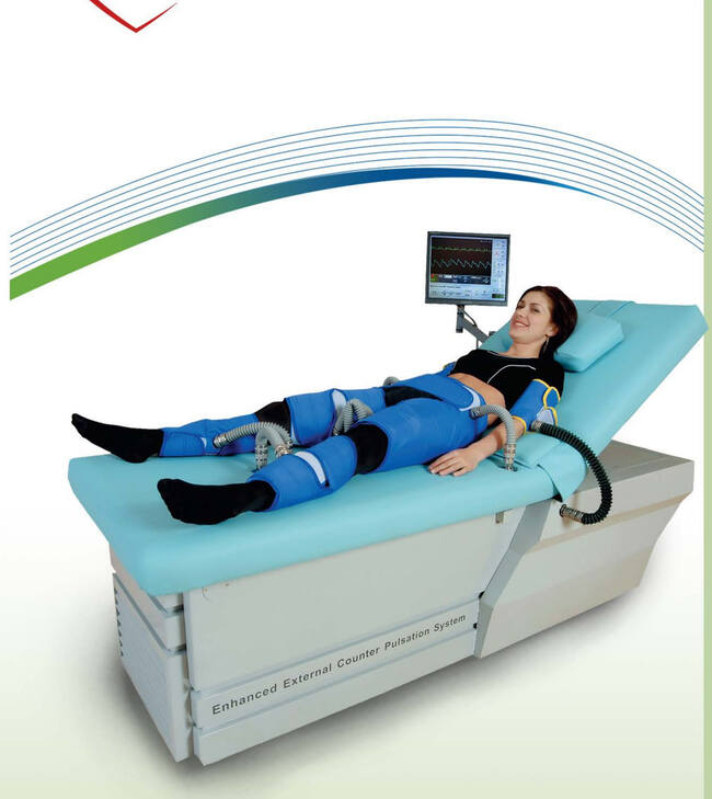 A person receiving EECP CardioFlow therapy
